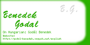 benedek godal business card